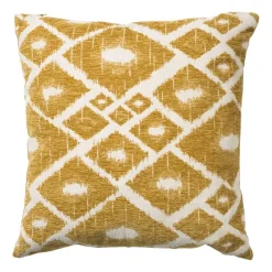 Xenos Kussens-Kussen jacquard ruit - geel - 45x45 cm