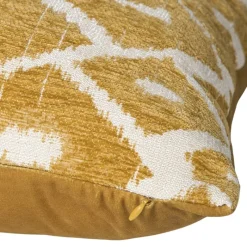 Xenos Kussens-Kussen jacquard ruit - geel - 45x45 cm
