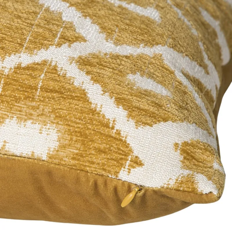 Xenos Kussens-Kussen jacquard ruit - geel - 45x45 cm