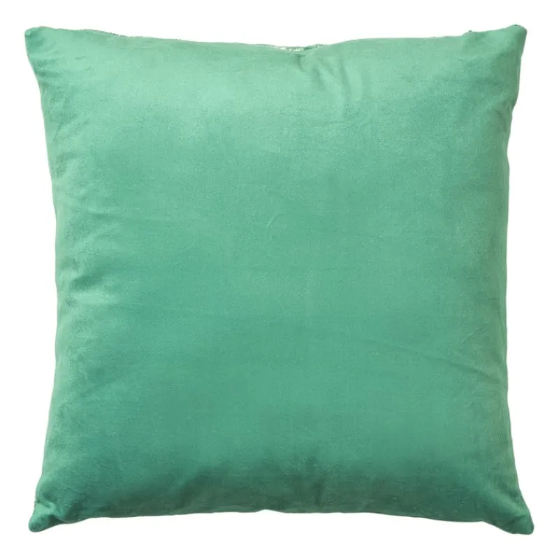 Xenos Kussens-Kussen jacquard ruit - groen - 45x45 cm