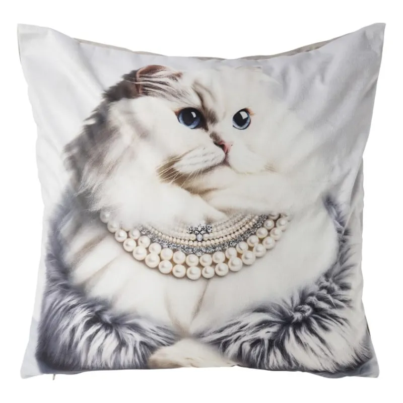 Xenos Kussens-Kussen kat - multikleur - 45x45 cm