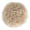 Xenos Kussens-Kussen rond bontlook - beige - ø40 cm