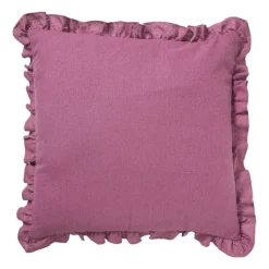 Xenos Kussens-Kussen ruches - roze - 45x45 cm