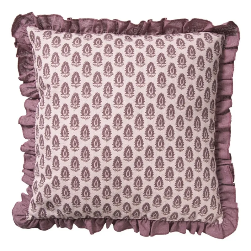 Xenos Kussens-Kussen ruffles - roze - 45x45 cm