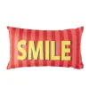 Xenos Kussens-Kussen smile - roze/geel - 30x50 cm