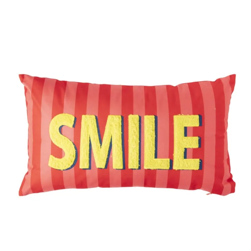 Xenos Kussens-Kussen smile - roze/geel - 30x50 cm