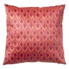 Xenos Kussens-Kussen velvet blad - rood/roze - 45x45 cm