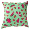 Xenos Kussens-Kussen watermeloen & aardbei - groen/roze - 45x45 cm