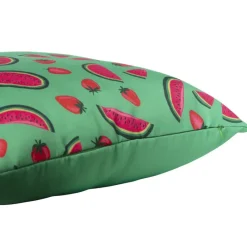 Xenos Kussens-Kussen watermeloen & aardbei - groen/roze - 45x45 cm