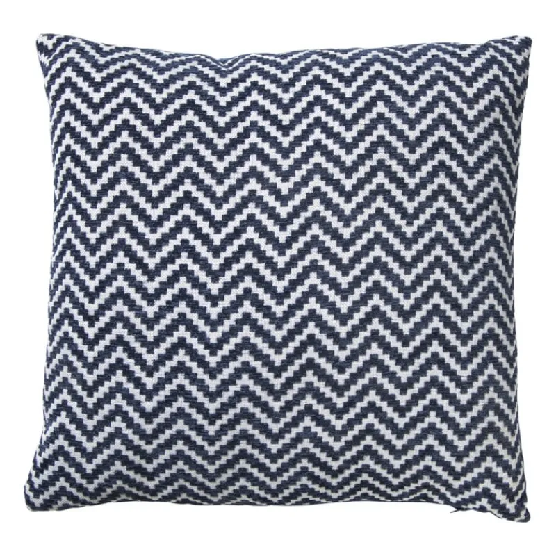 Xenos Kussens-Kussen zigzag - blauw - 45x45 cm