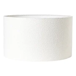 Xenos Lampenkappen-Lampenkap bouclé - wit - ø45x26 cm