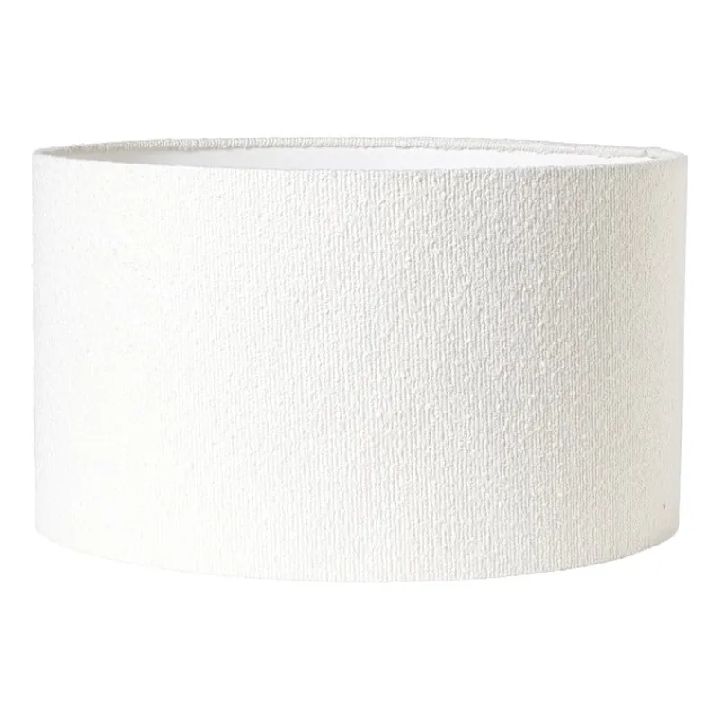 Xenos Lampenkappen-Lampenkap bouclé - wit - ø45x26 cm