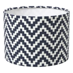 Xenos Lampenkappen-Lampenkap zigzag klein - zwart/wit - ø21x15.5 cm