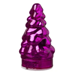 Xenos Kleine Kerstbomen-Lampje kerstboom klein - fuchsia - ø7x12 cm