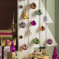 Xenos Kleine Kerstbomen-Lampje kerstboom klein - fuchsia - ø7x12 cm
