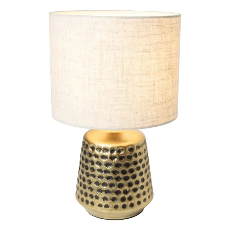 Xenos Lampenvoeten-Lampvoet - gehamerd goud - ø15x24 cm