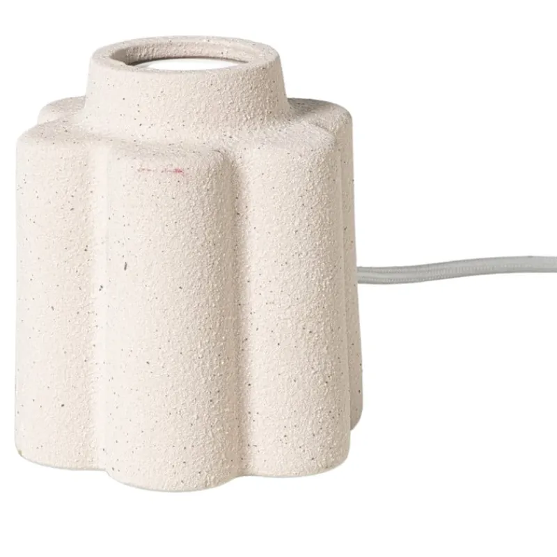 Xenos Lampenvoeten-Lampvoet bloem - beige - ø11x13 cm