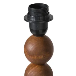 Xenos Kerstcadeaus|Staande Lampen-Lampvoet bollen hoog - bruin - ø25x130 cm