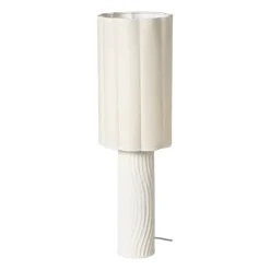 Xenos Staande Lampen|Lampenkappen-Lampvoet met kap - beige - ø20x65 cm
