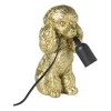 Xenos Tafellampen-Lampvoet poedel - goudkleurig - 24.5x20.5x12.5 cm