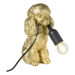Xenos Tafellampen-Lampvoet poedel - goudkleurig - 24.5x20.5x12.5 cm