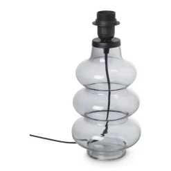 Xenos Lampenvoeten-Lampvoet ribbel - grijs - ø14.5x31.5 cm