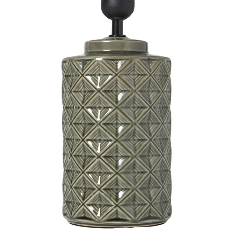 Xenos Lampenvoeten-Lampvoet ruit - groen - ø12x20 cm