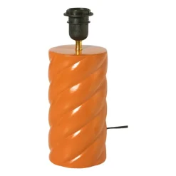 Xenos Lampenvoeten-Lampvoet spekje - oranje - ø11x32 cm
