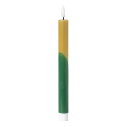 Xenos Led Kaarsen-LED dinerkaars duo - groen/olijfgroen - ø2.2x24.5 cm
