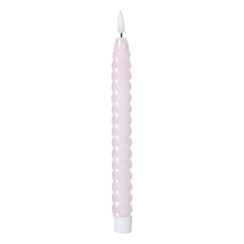 Xenos Led Kaarsen-LED dinerkaars twist smal - paars - ø2.5x24.5 cm