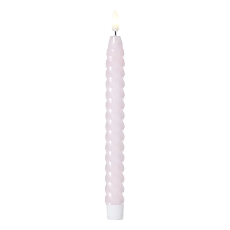 Xenos Led Kaarsen-LED dinerkaars twist smal - paars - ø2.5x24.5 cm