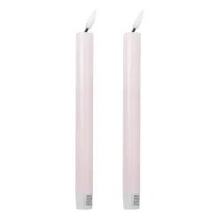 Xenos Led Kaarsen-LED dinerkaarsen - roze - set van 2 - ø2.2x24.5 cm