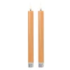 Xenos Led Kaarsen-LED dinerkaarsen - taupe - set van 2 - ø2.2x24.5 cm