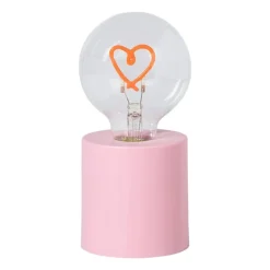 Xenos Led Lampen-Led lamp hartje - roze - ø7.8x16.5 cm