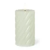 Xenos Led Kaarsen-LED stompkaars groot twist - groen - ø7x12 cm