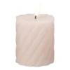 Xenos Led Kaarsen-LED stompkaars klein twist - roze - ø7x8 cm