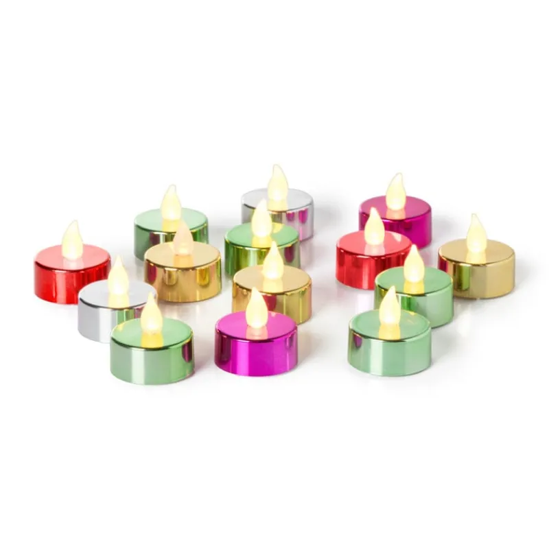 Xenos Led Kaarsen-LED waxinelichten - fuchsia - set van 5