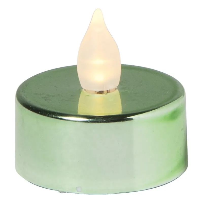 Xenos Led Kaarsen-LED waxinelichten - groen - set van 5