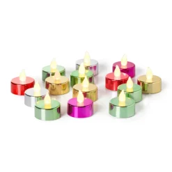 Xenos Led Kaarsen-LED waxinelichten - groen - set van 5