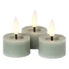 Xenos Led Kaarsen-LED waxinelichten - groen - set van 3