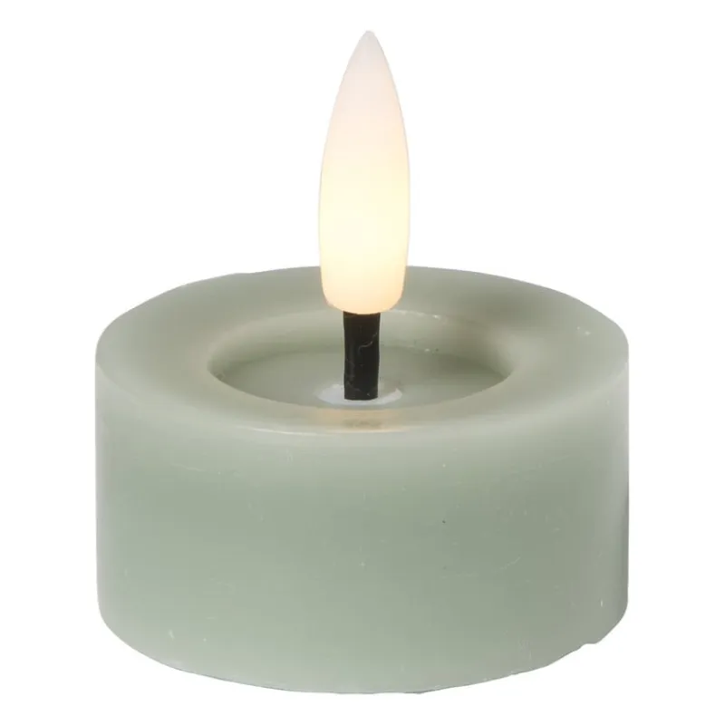 Xenos Led Kaarsen-LED waxinelichten - groen - set van 2