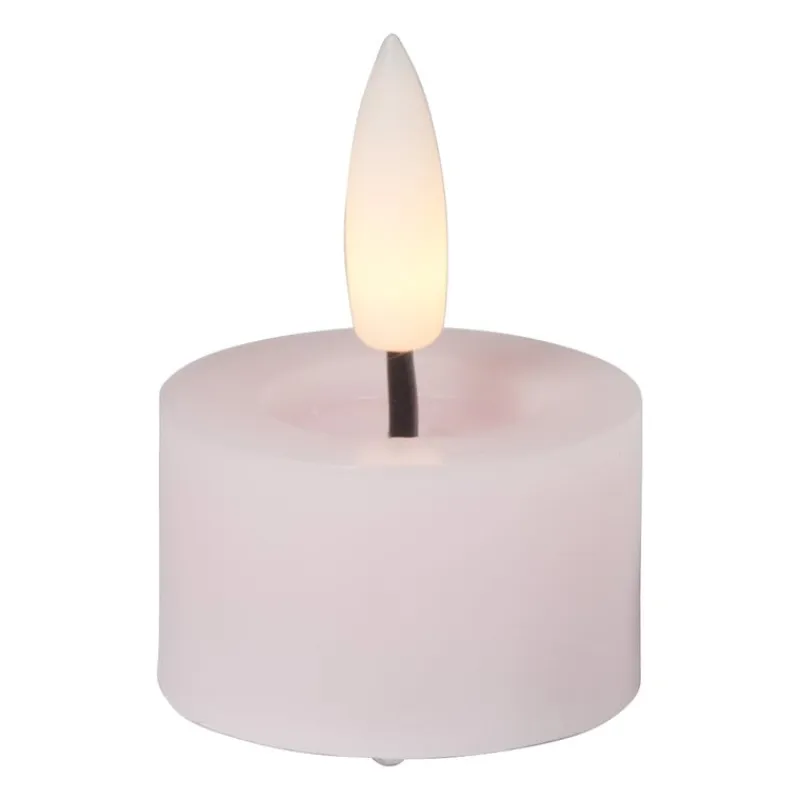 Xenos Led Kaarsen-LED waxinelichten - roze - set van 3