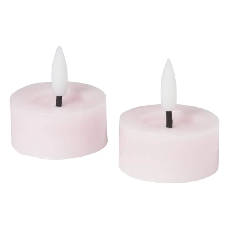 Xenos Led Kaarsen-LED waxinelichten - roze - set van 2