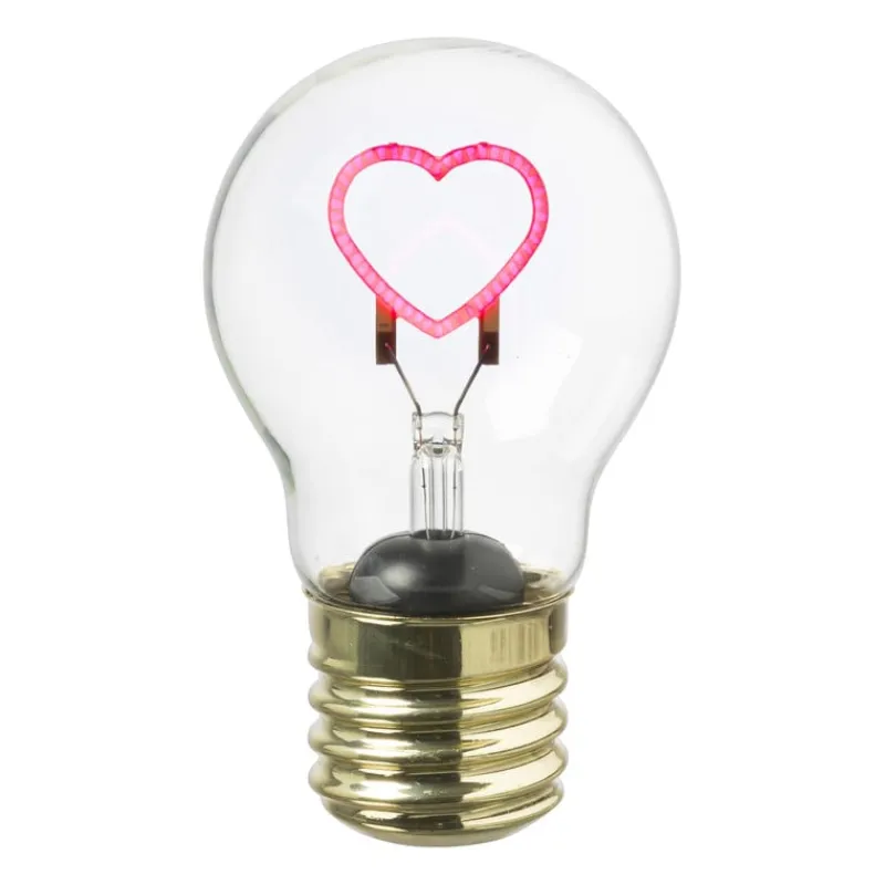 Xenos Kerstcadeaus|Led Lampen-Ledlamp hartje - 7x7x12 cm