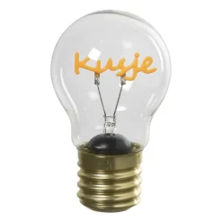 Xenos Led Lampen-Ledlampje kusje - oranje - ø7x12 cm