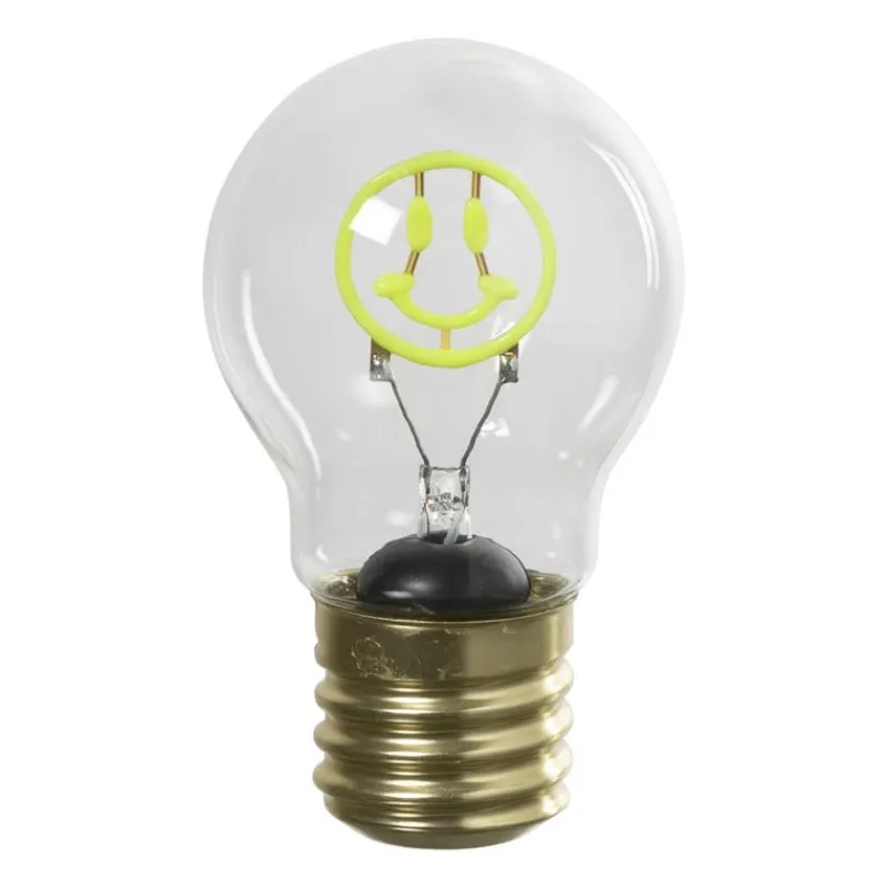 Xenos Led Lampen-Ledlampje smiley - groen - ø7x12 cm