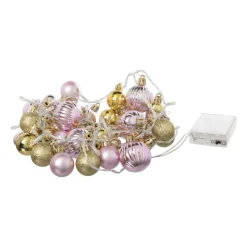 Xenos Kerstslingers|Lichtslingers-Lichtslinger met kerstballen - 20 LED - 210 cm