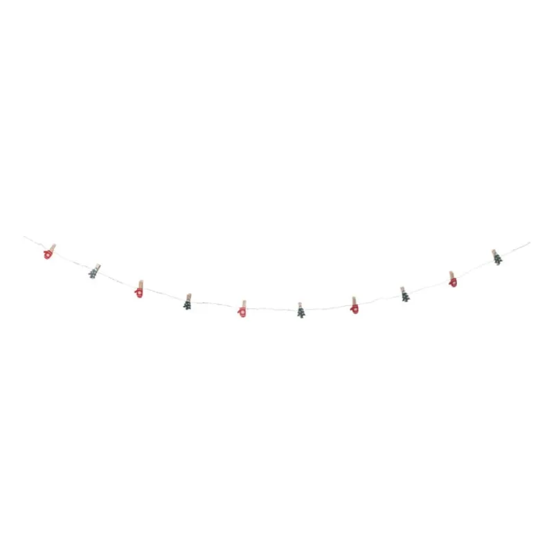 Xenos Kerstverlichting|Kerstslingers-Lichtslinger met knijpers kerst - 30 cm - diverse varianten