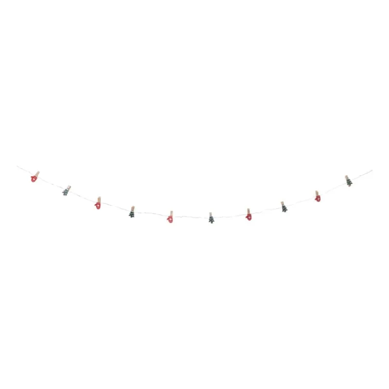 Xenos Kerstverlichting|Kerstslingers-Lichtslinger met knijpers kerst - 30 cm - diverse varianten