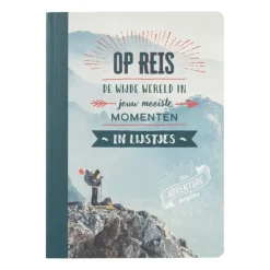 Xenos Kerstcadeaus-Listogram reisboekje - wit/aqua - 16x22.4x1.5 cm